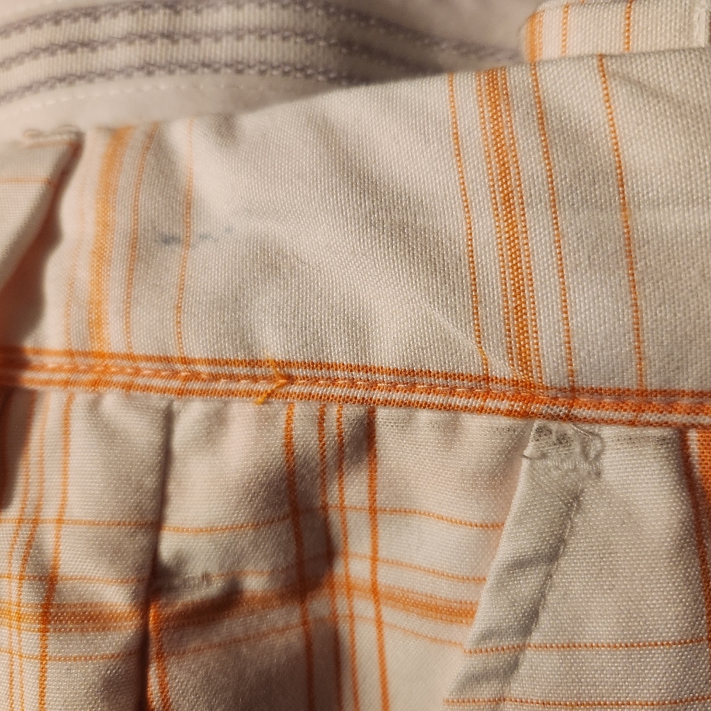 Men's White and Orange Plaid Golf Shorts, Size 34 - Picture 6 of 6